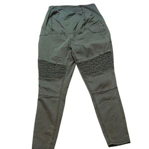 Isabel Maternity by Ingrid & Isabel Olive Recto Straight Leg Moto Jeans